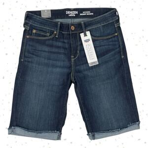 Denizen Modern Skinny Shorts Denim Blue Jean Summer Rolled Cuff Short Size 6 NEW